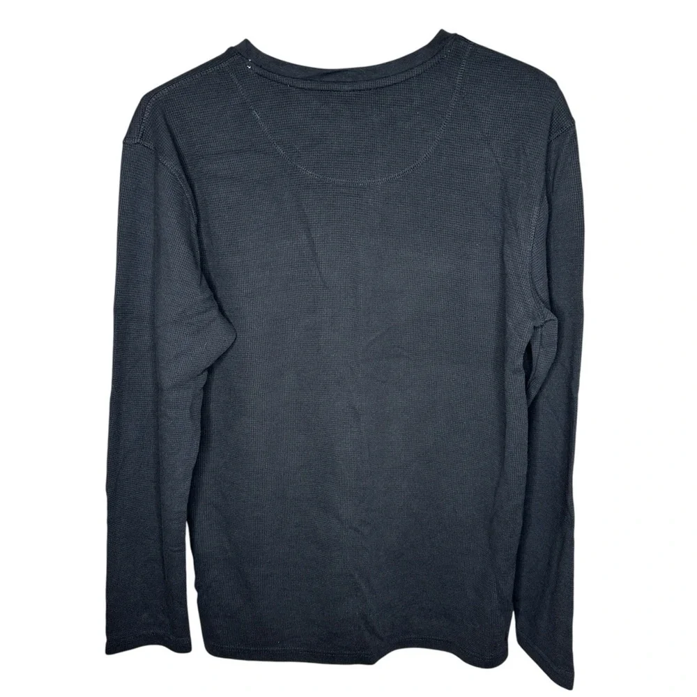 Weatherproof Men's Black Waffle Henley Shirt Size XL - Picture 3 of 4